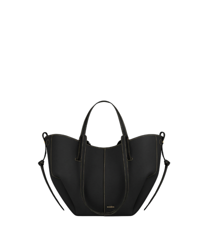 Cyme Mini - Textured Black with Ecru Stitching